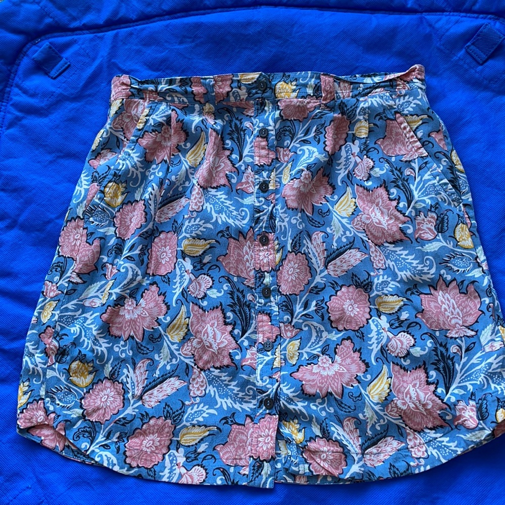 Loft blue and pink flowy skirt